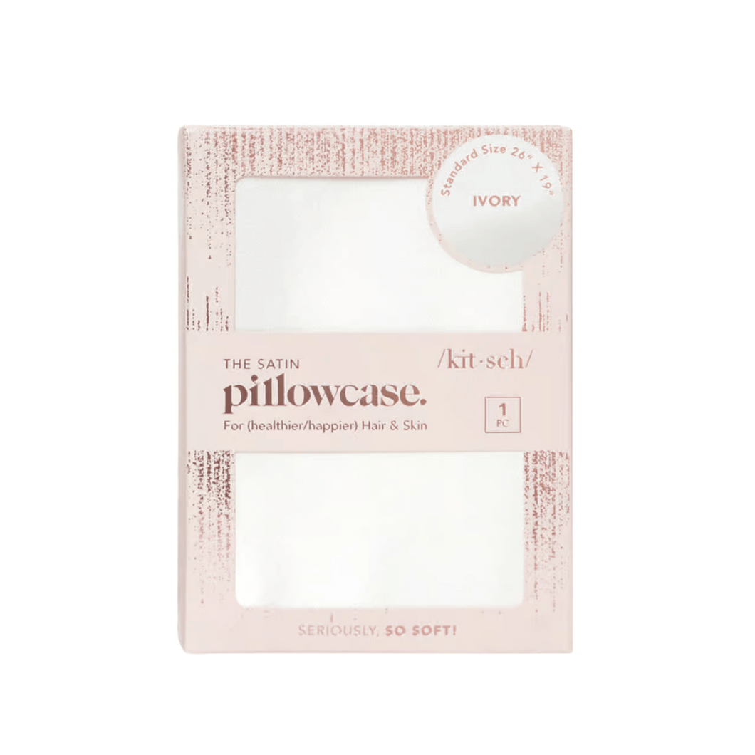 Holiday Satin Pillowcase - Ivory